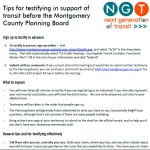 Tips for testifying in support of transit before the Montgomery County Planning Board