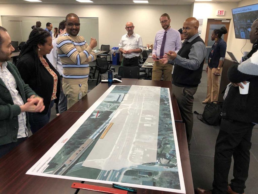 Engineers discussion a road diet for Central Av./MD 414. Photo by Cheryl Cort